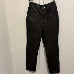 Saks Fifth Avenue Collection Genuine Black Leather 5 Pocket Women’s Jean.